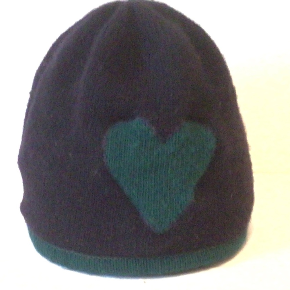 Moschino Authentic Black Beanie with Green Heart
